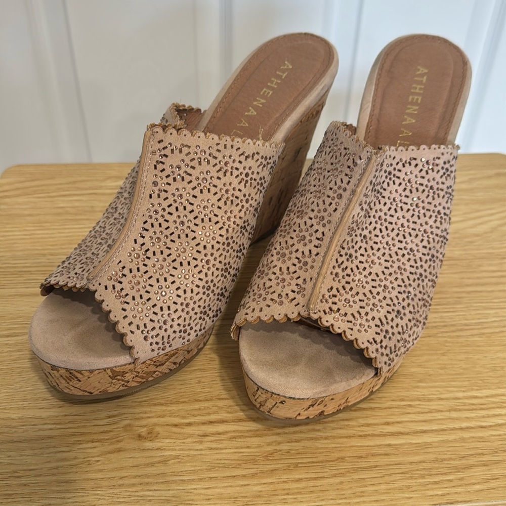 Athena Alexander open toe wedges. - Picture 1 of 4